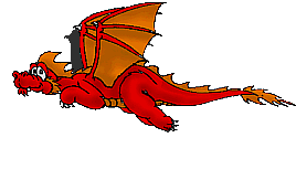 A caartoon flying dragon gif